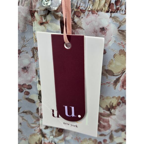 Udel NY Womens Grey Floral‎ Chiffon Blouse NWT Size Small - Picture 6 of 9